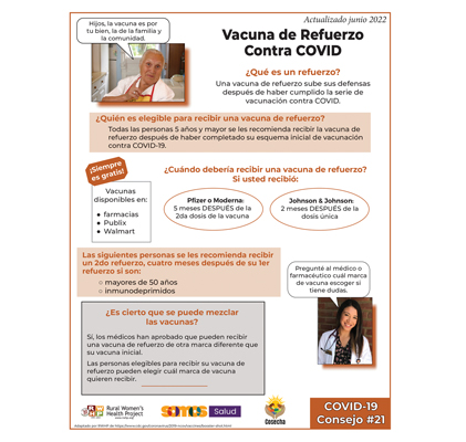 Es seguro que las mujeres y niñas de 12 años en adelante reciban la vacuna contra el COVID.