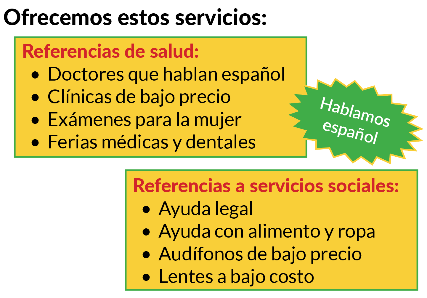 Ofrecemos estos servicios: